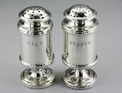 Indian Colonial Silver Salt and Pepper Castors (pair)
